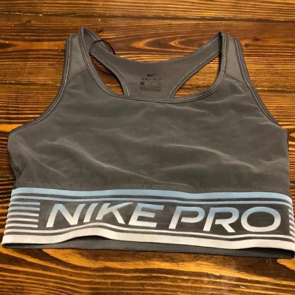 Nike Pro Sports Bra Size Small Gray and Light Blue